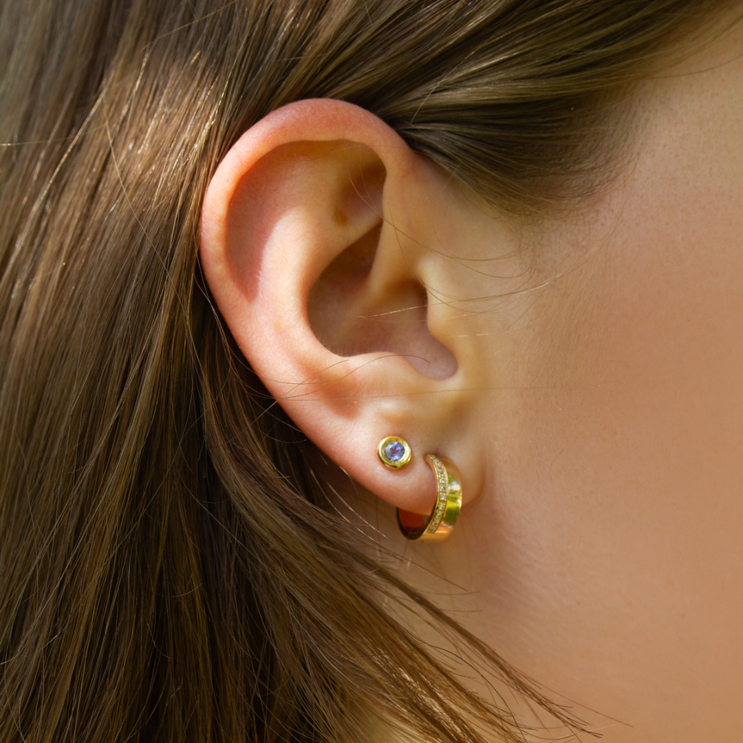 Pièce unique - Boucles d'oreille Ayamé - tourmalines violettes