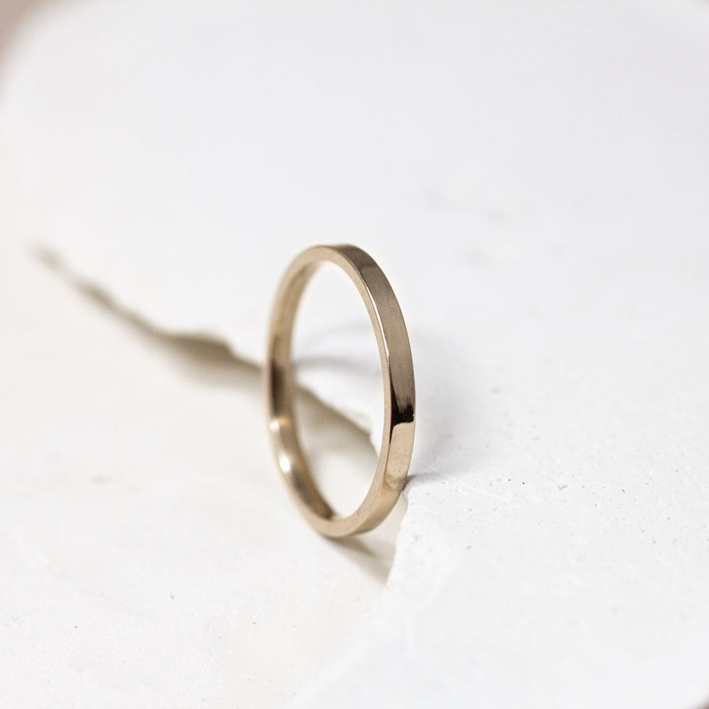 Alliance de mariage mixe en or rose éthique Fairmined, made in Paris.