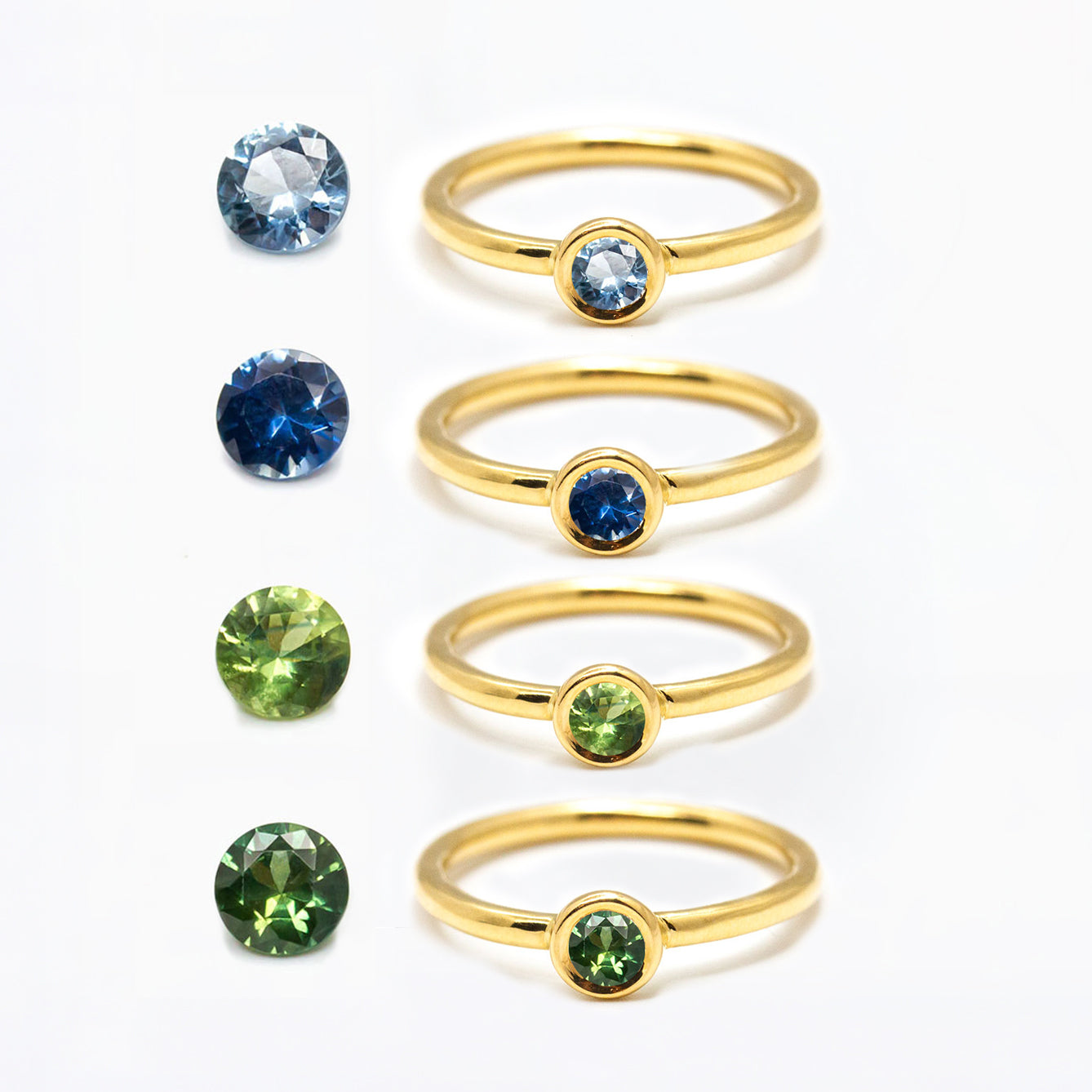 Bague de fiançailles femme solitaire diamant de synthèse rond 4mm et anneau jonc en or jaune 750/1000 recyclé + prime Fairmined. Joaillerie éthique et fabrication artisanale à Paris