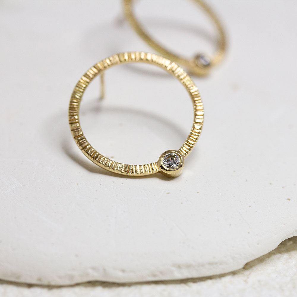 Boucles d'oreilles en or jaune éthique Fairmined.