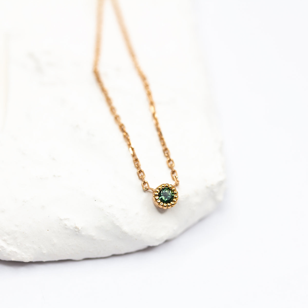 Pièce unique - Collier Madeleine - saphir vert-bleu