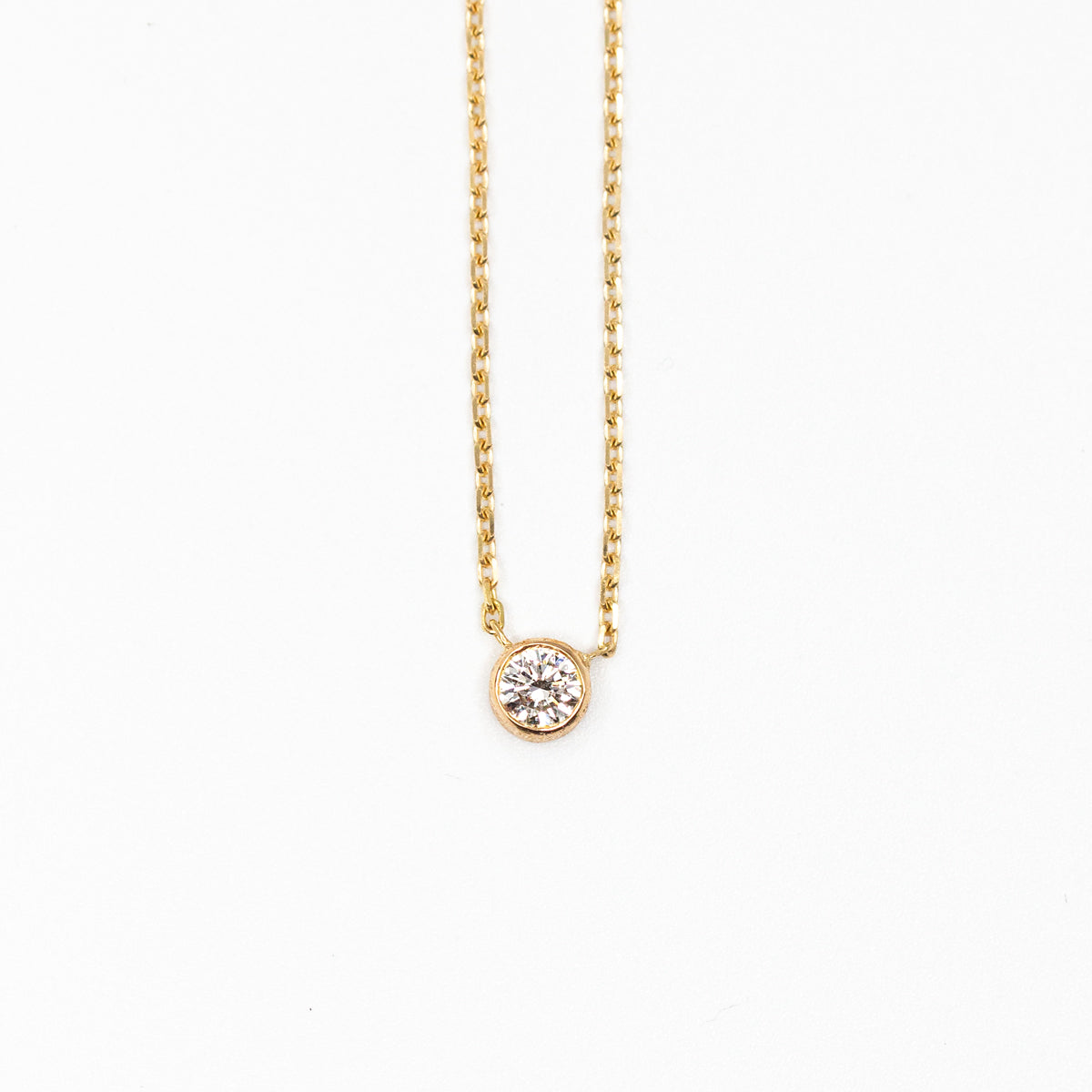 Collier Solférine en diamant et or éthique texturé 18 carats | Joaillerie artisanale française