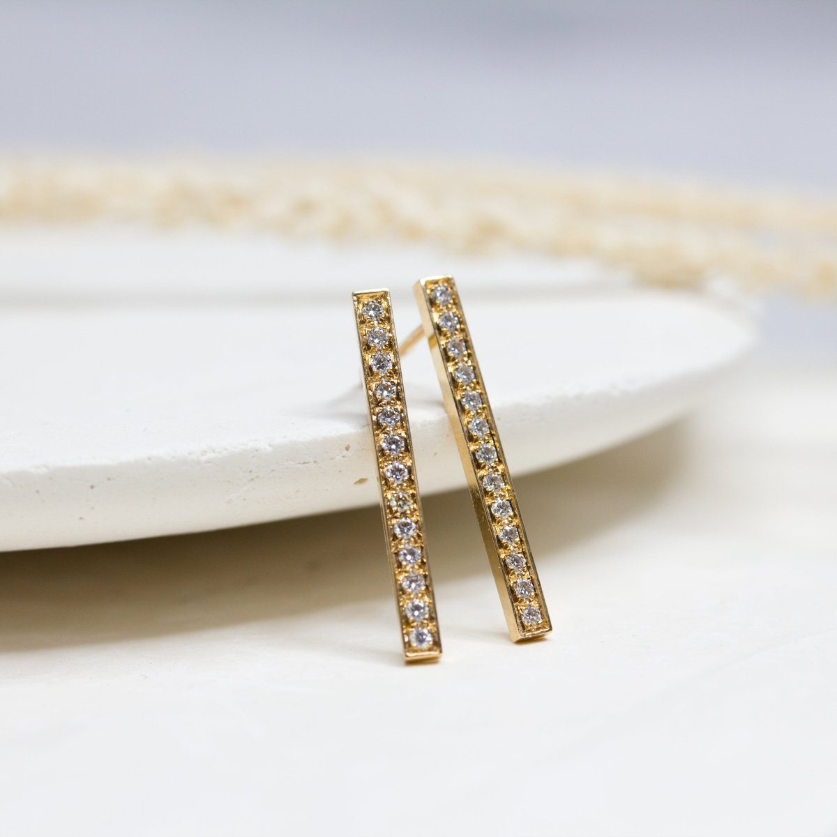 Boucle d'oreille diamants or rose Fairmined éthique 18 carats, paris et lyon.