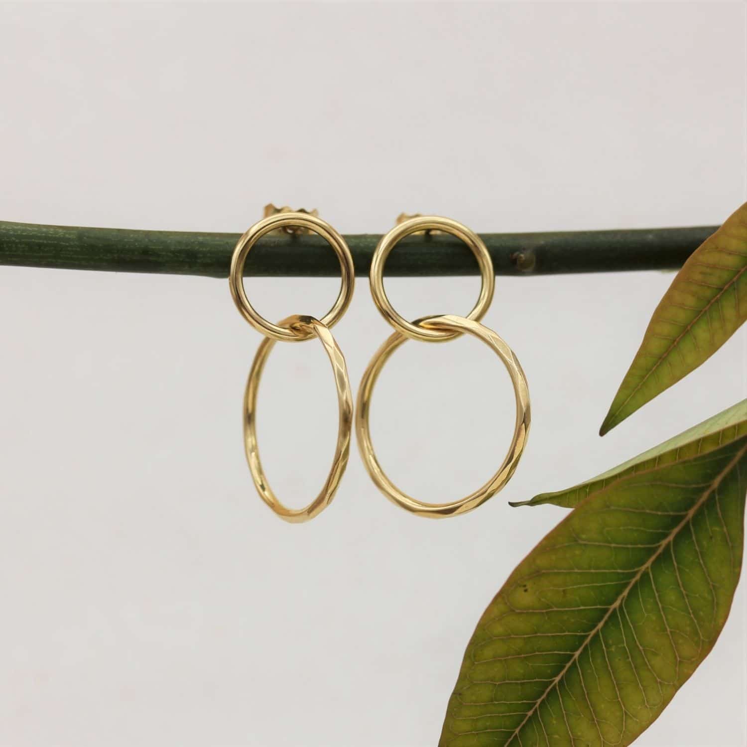 Boucles d'oreille Cercle Duo Isilde réalisées en or jaune 18 carats Fairmined à Paris