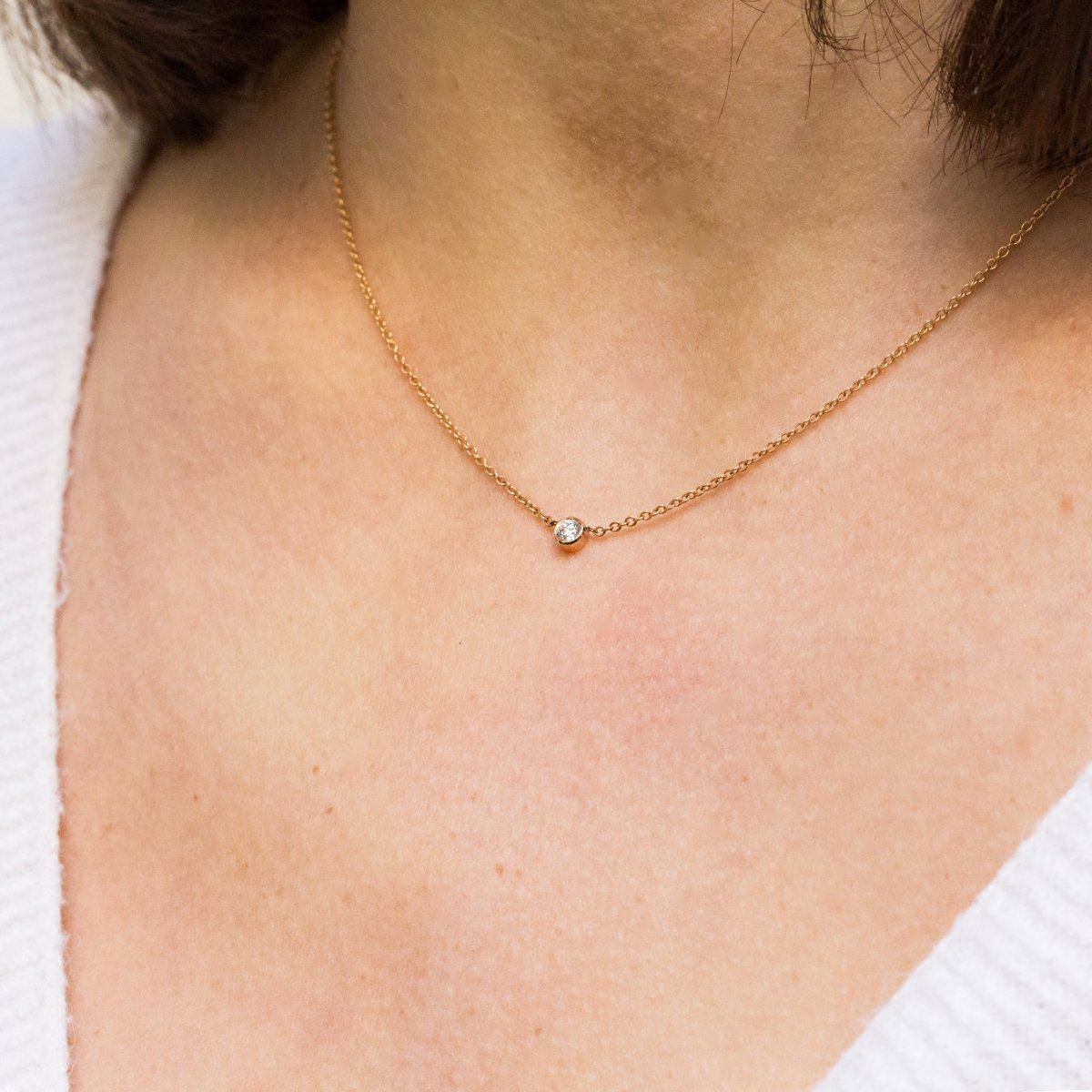 Collier diamant fabriqué en France en or éthique 18 carats Fairmined.