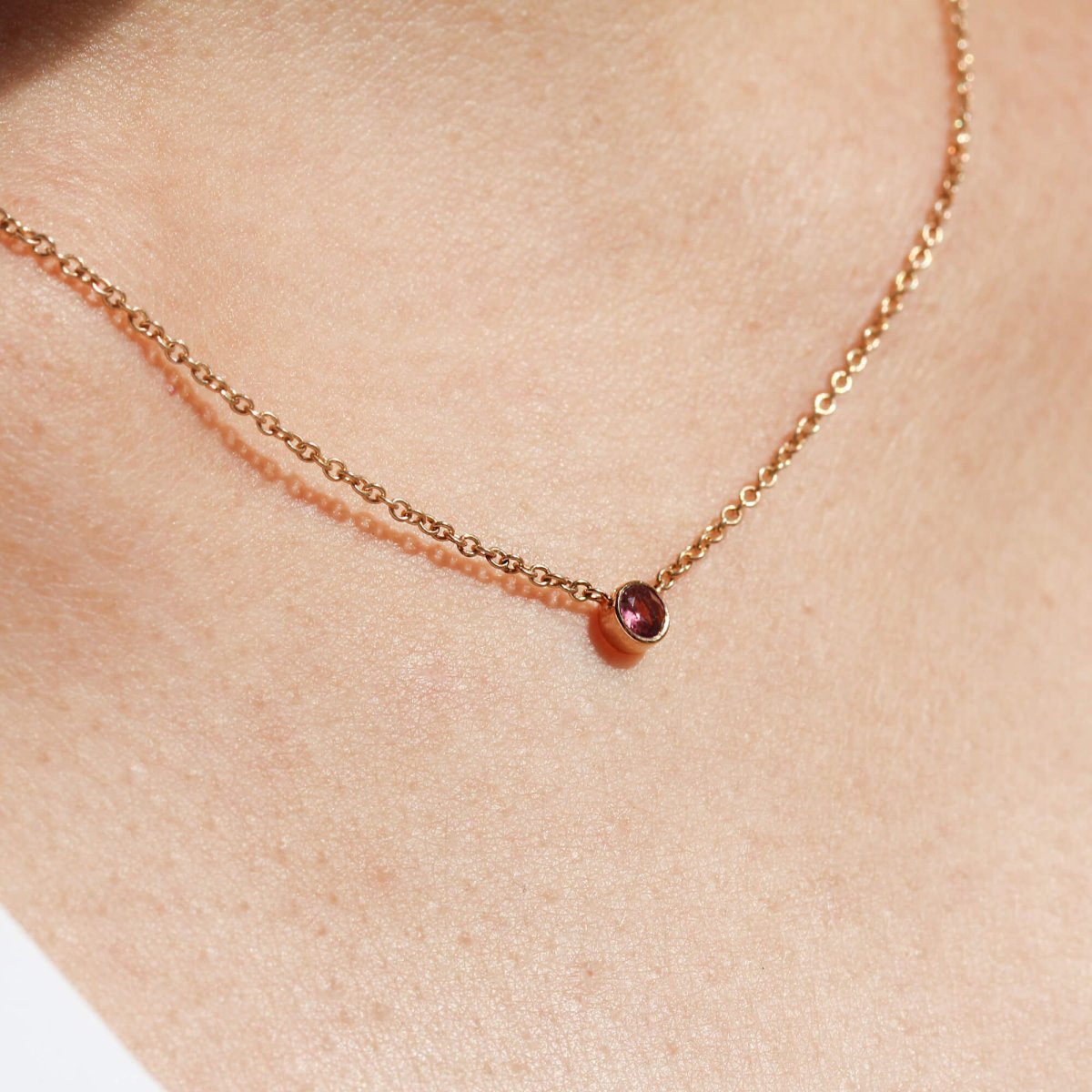 Pièce unique - Collier Solférine - tourmaline rose 3 mm