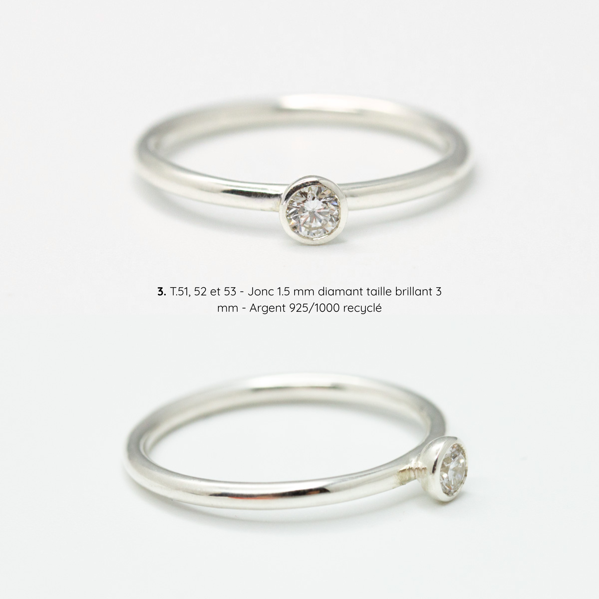 Bagues Pierrette en argent - diamants, saphirs et tourmaline - 7 modèles