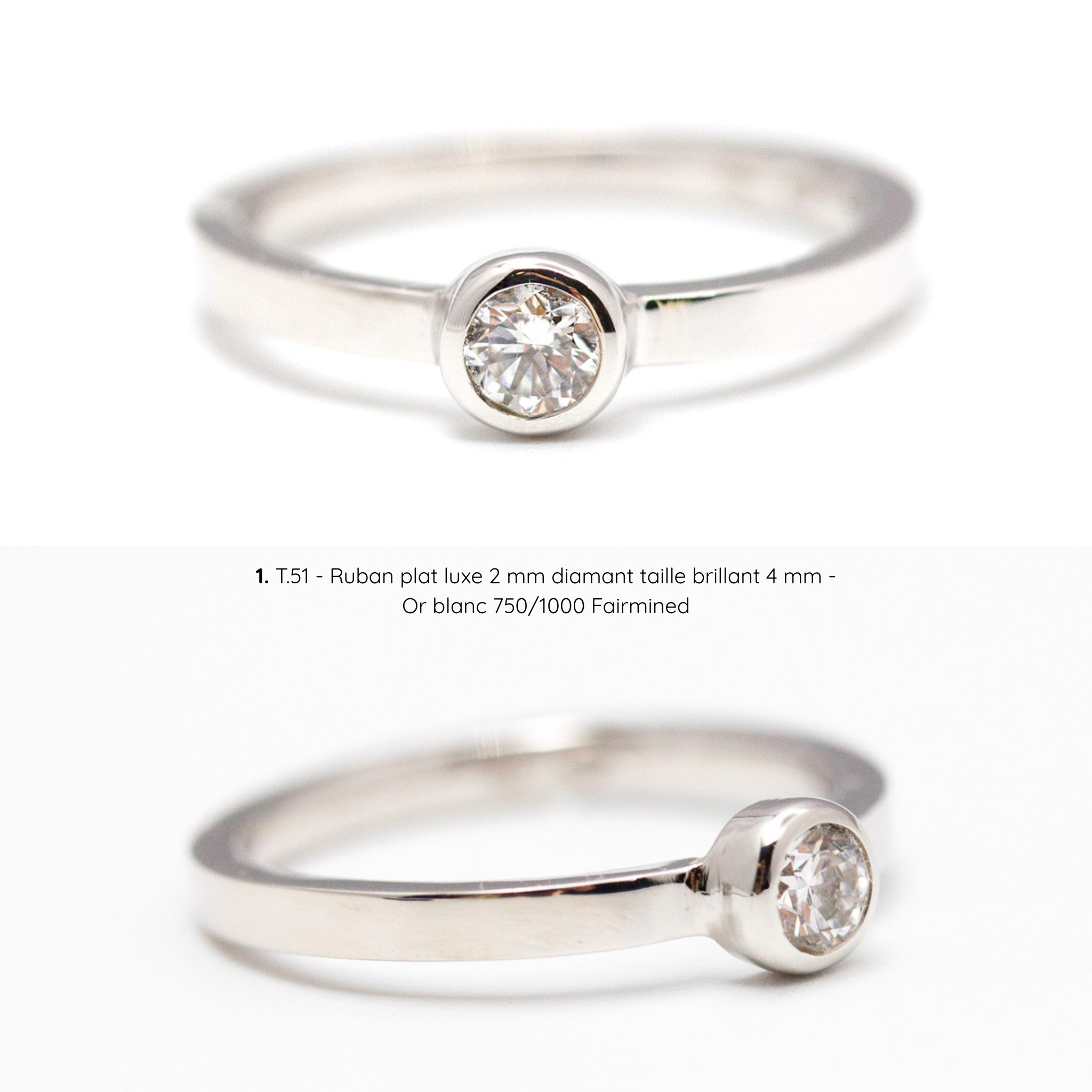 Bagues Solférine - diamant 4 mm - 2 modèles