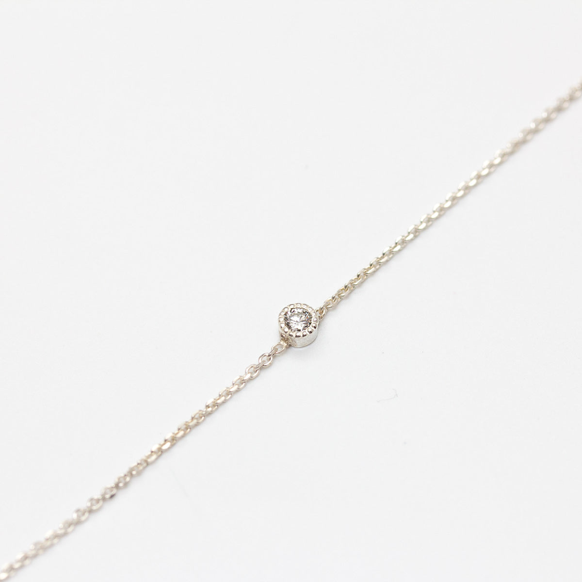 Bracelet diamant en argent 925/1000 fabriqué artisanalement à Paris  - Joaillerie éthique et artisanale à Paris et Lyon