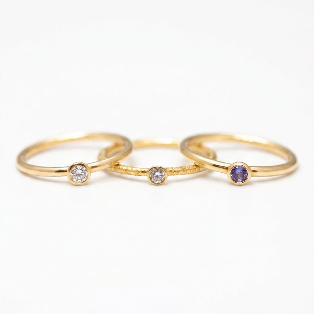 Bagues Pierrette en or - diamant et tanzanite - 3 modèles