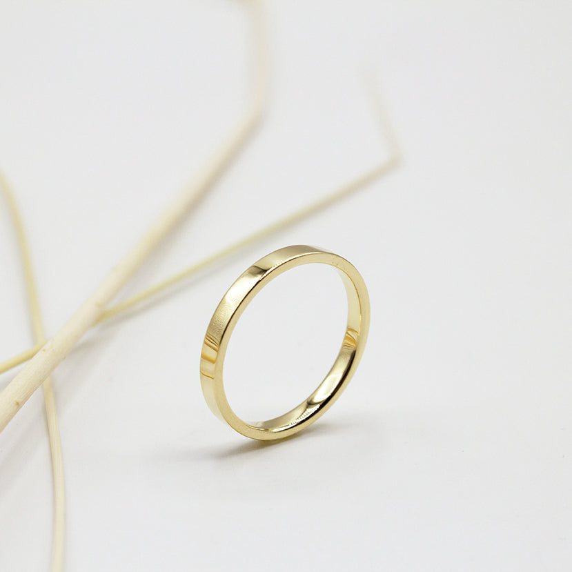 Alliance de mariage mixe en or jaune éthique Fairmined, made in Paris.