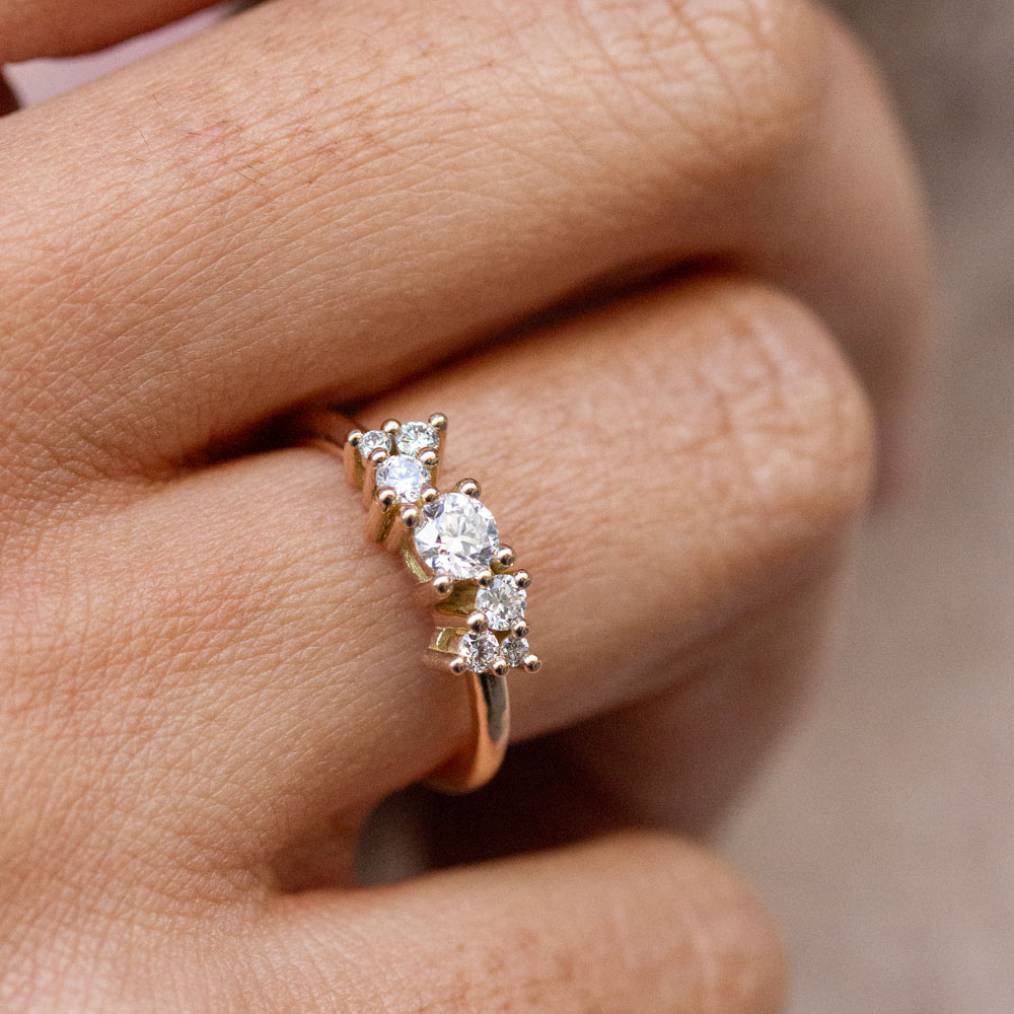 Bague de fiançailles diamants et or 18 carats éthique et éco-responsable.