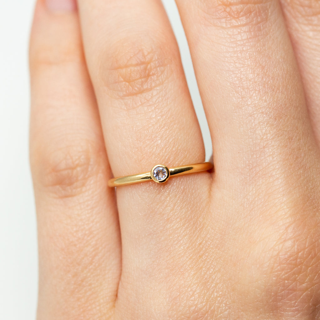 Pièce unique - Bague Pierrette - tanzanite bleue-violette