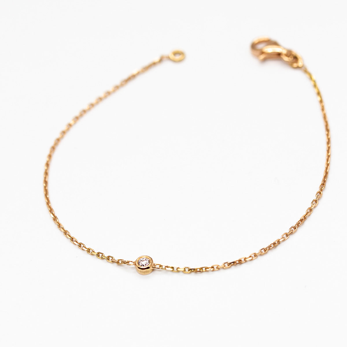 Bracelet chaîne diamant en or rouge 18 carats Fairmined,  fabriqué artisanalement à Paris - Artisan joaillier éthique paris et lyon