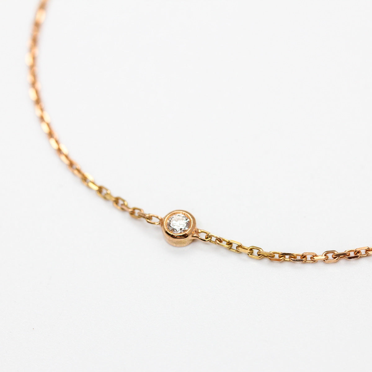 Solférine bracelet chaîne diamant serti clos en or rouge 18 carats Fairmined, joaillerie éthique fabriquée artisanalement à Paris