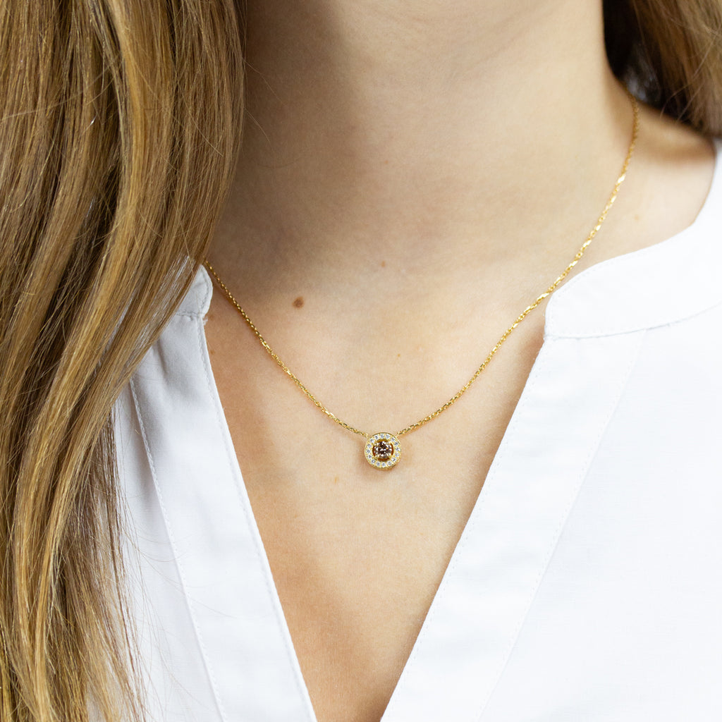 Pièce unique - Collier Esmée - diamants brun et blanc