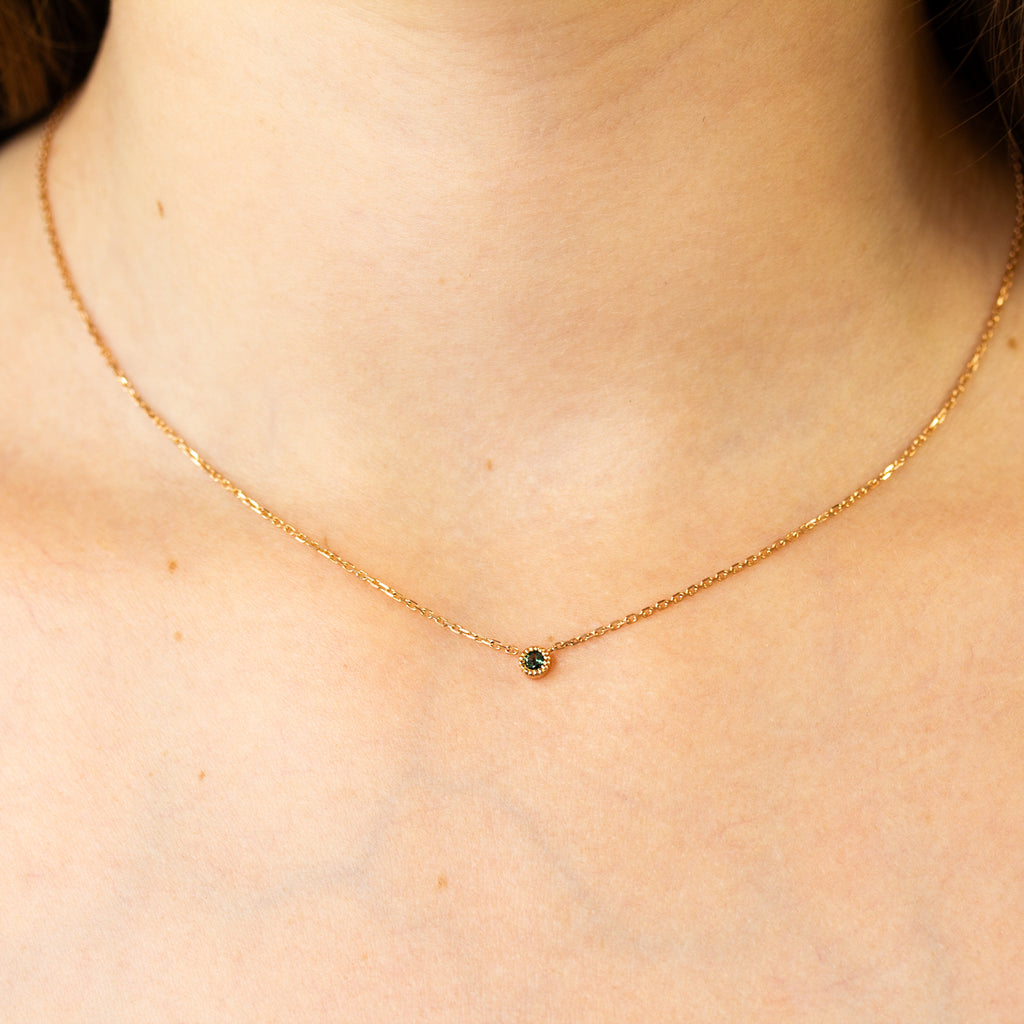Pièce unique - Collier Madeleine - saphir vert-bleu