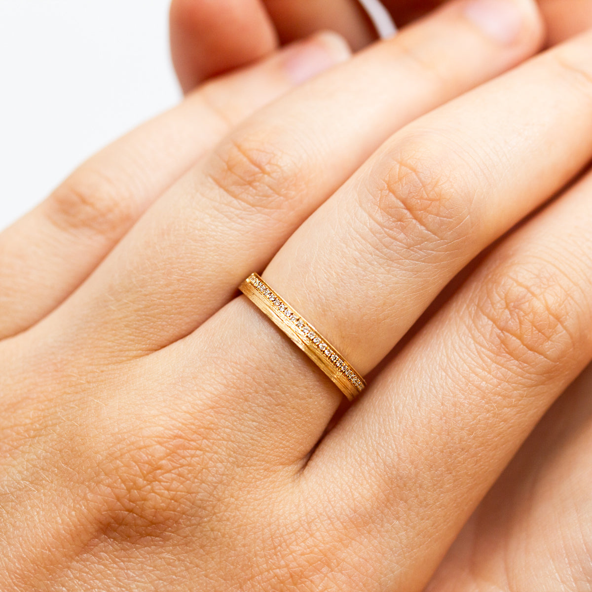 Bague Paula - or brossé & diamants