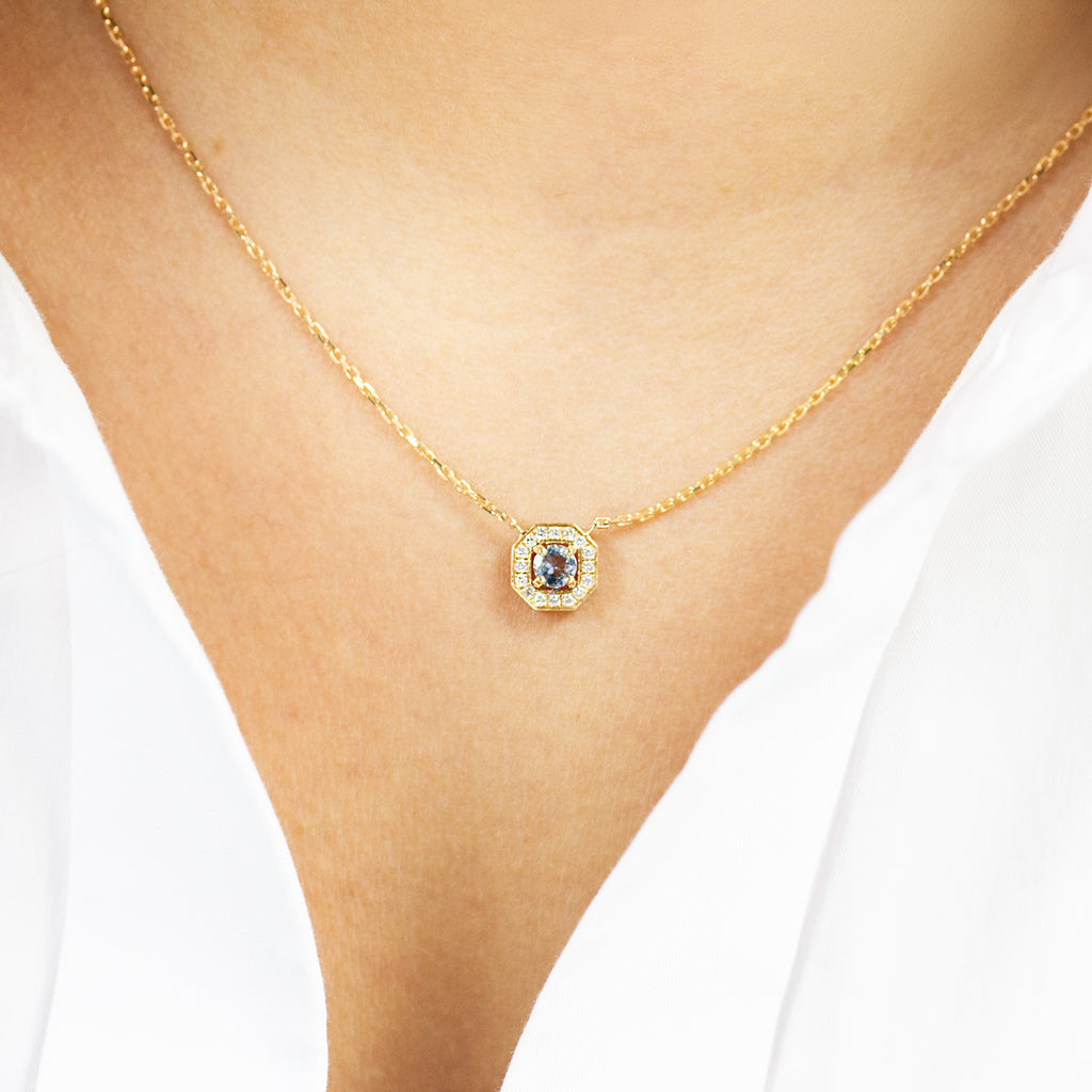 Pièce unique - Collier Léone - aigue-marine et diamants