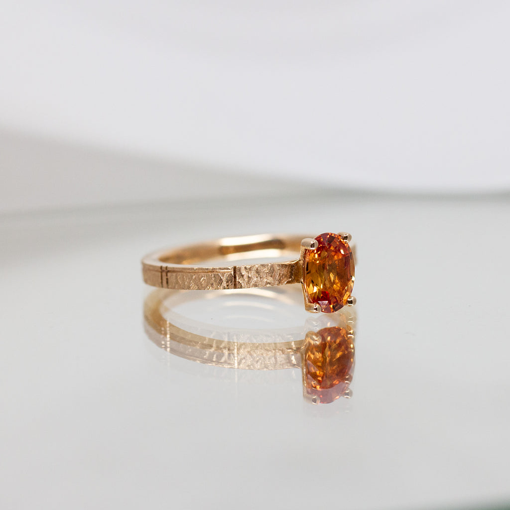 Pièce unique - Bague Solitaire Amaben - Hélia - saphir orange