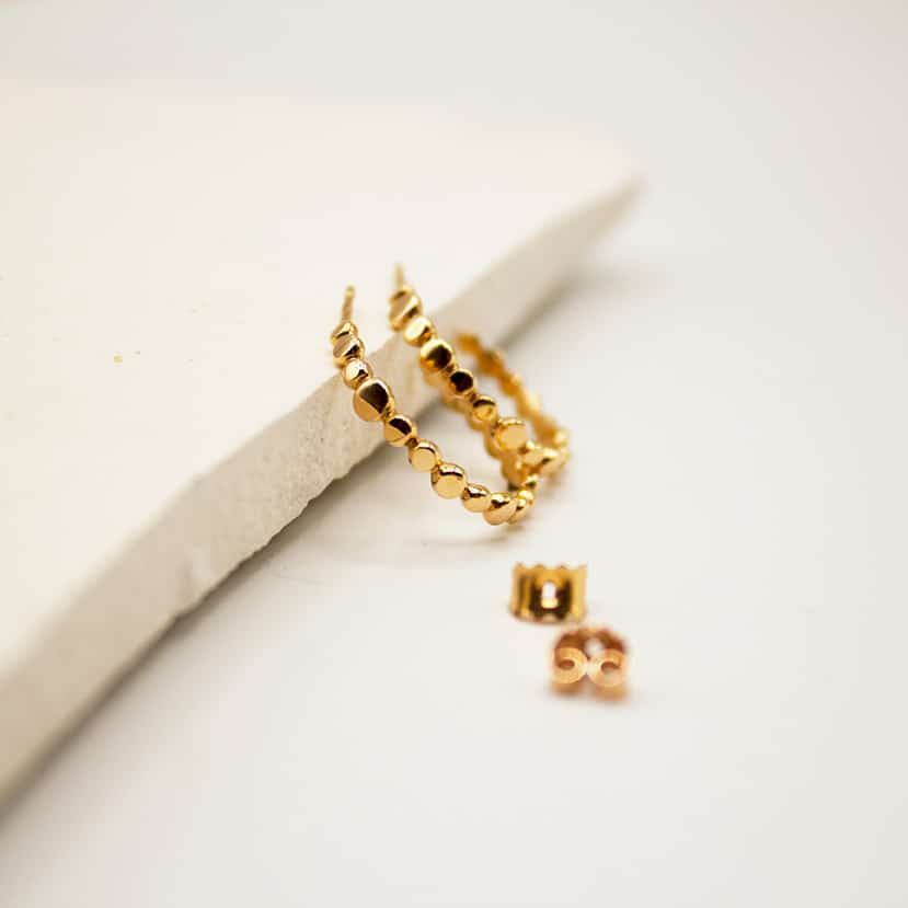 Créoles Pépites façonnées en or rouge 18 carats Fairmined à Paris