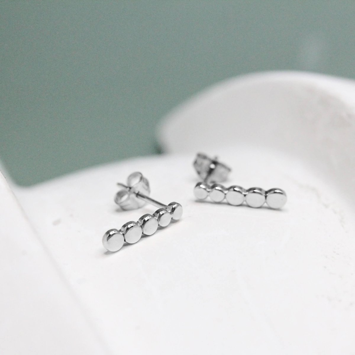 Boucles d'oreille en or blanc 18 carats Fairmined.