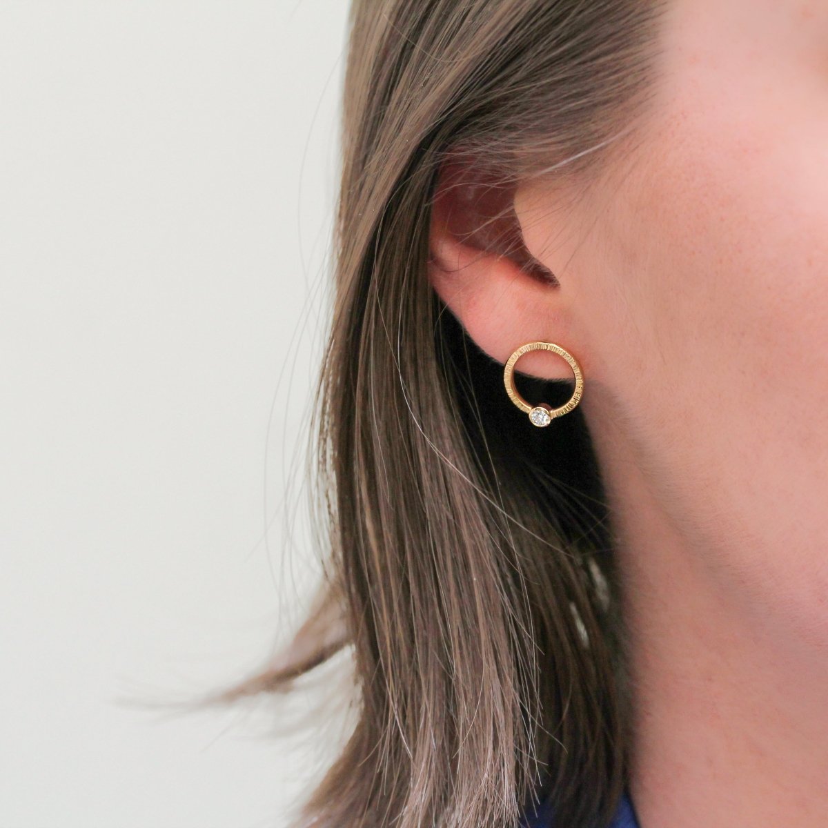 Boucles d'oreille diamants or rose Fairmined 18 carats éco-responsables