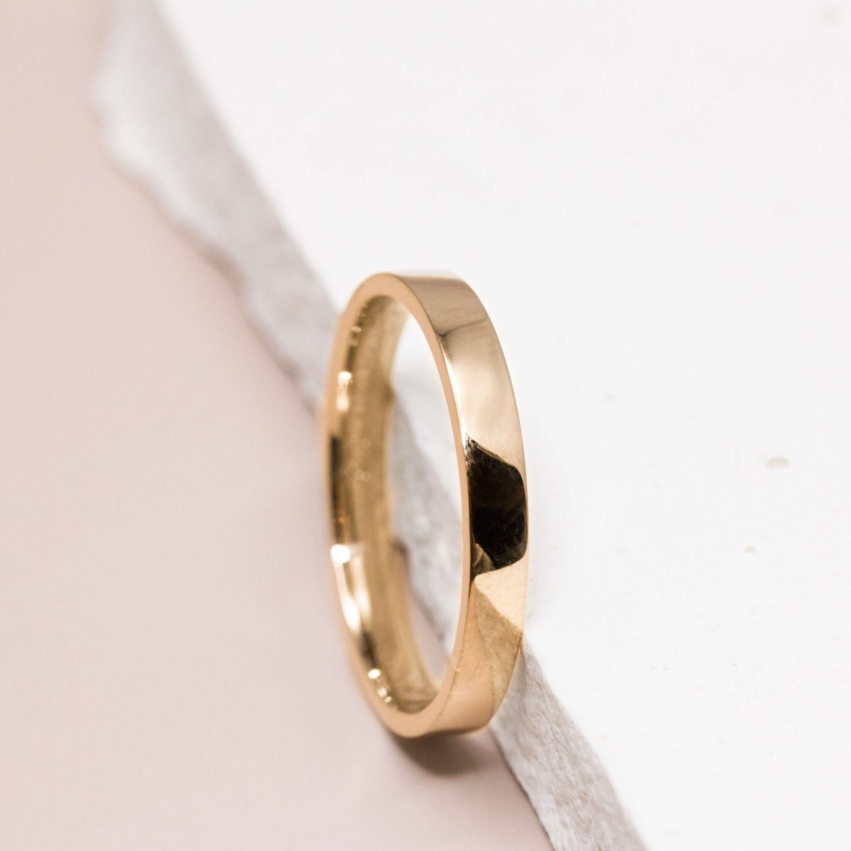 Alliance de mariage en or rose-champagne Fairmined.